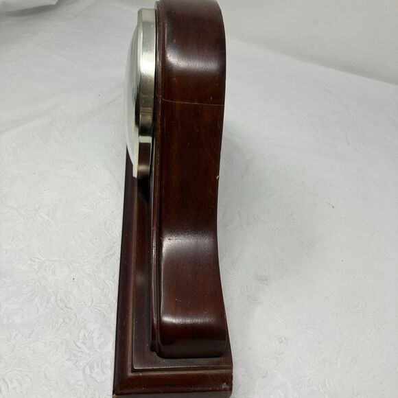 Vintage Ingraham Wood Clock Mantle Tambour Battery Powered WORKS - Picture 9 of 15